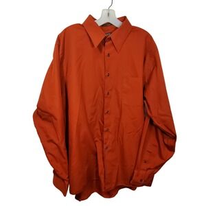 Arrow Men's Wrinkle Free Orange Long Sleeve Button‎ Down  Shirt Size XX Large